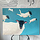 Картина на стену в спальню над кроватью голубая овечки. Картины. Студия интерьерных картин MBArt. Интернет-магазин Ярмарка Мастеров.  Фото №2