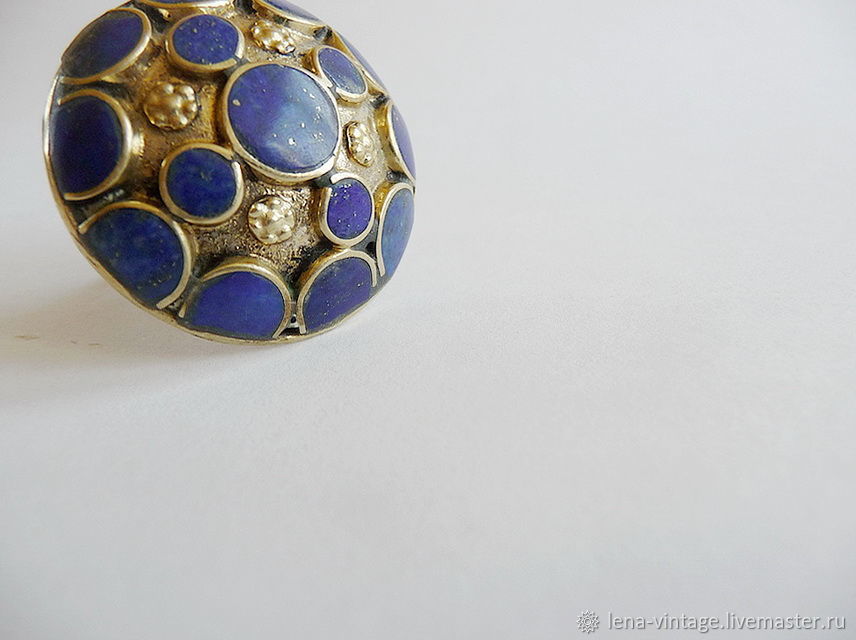 Винтаж: Винтажное кольцо с лазуритом, Афганистан, 50-е ...