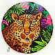 Round picture on the wall 'Leopard in the rainforest' 40 cm. Decorative plates. Art by Tanya Shest. Online shopping on My Livemaster.  Фото №2