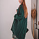 Long women's knitted cardigan with braids in green color to order. Cardigans. Kardigan sviter - женский вязаный свитер кардиган оверсайз. Online shopping on My Livemaster.  Фото №2