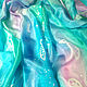 Stole ' Sea ' Pareo Silk 100% Batik Turquoise blue. Wraps. Silk Batik Watercolor ..VikoBatik... My Livemaster. Фото №5