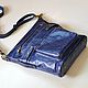 Leather bag color blue (large size). Crossbody bag. J.P.-Handmade Designer Bags. Online shopping on My Livemaster.  Фото №2