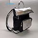 Leather backpack ' Black and silver', Backpacks, St. Petersburg,  Фото №1