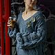 Свитер Стильная Рванина. Синий. Свитеры. Gala Knit. Ярмарка Мастеров.  Фото №4