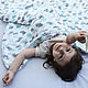 Детский вязаный плед бирюзово-серо-белый, Одеяло для детей, Белгород,  Фото №1
