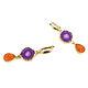 Order Earrings with solar quartz and agate druse, purple, orange. Irina Moro. Livemaster. . Earrings Фото №3