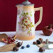 Винтаж handmade. Livemaster - original item Reserve Antique porcelain jug blush with tin lid England. Handmade.