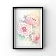 Watercolor miniatures. Large - flowered peonies. Pictures. ArtShipilina. My Livemaster. Фото №6