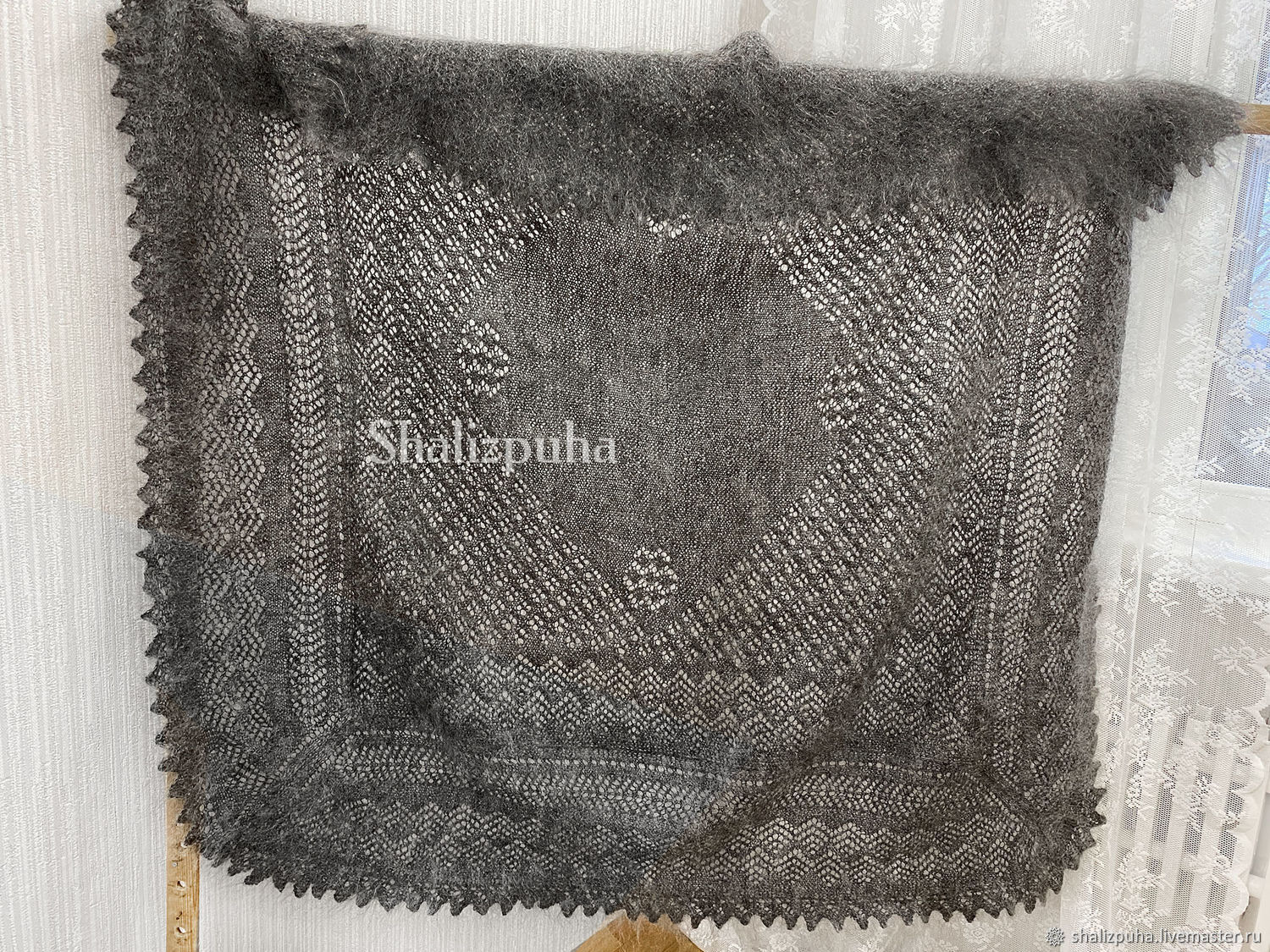  135 x 135 down shawl with a pattern, 163, Shawls, Orenburg,  Фото №1