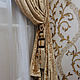 Gold velvet curtains for living room, Draperies, Moscow,  Фото №1