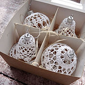 Сувениры и подарки handmade. Livemaster - original item Copy of A set of Christmas balls and bells knitted in a box. Handmade.