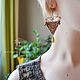 Pendientes de cobre liholesier-pendientes elfos con Granada. Earrings. Strangell Jewelry. Ярмарка Мастеров.  Фото №6
