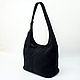 Сумка-торба замшевая Hobo Bag Long black zip. Сумка-торба. Сумки из кожи ANGELDEMONS  design. Ярмарка Мастеров.  Фото №5
