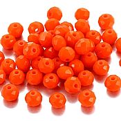 Материалы для творчества handmade. Livemaster - original item Glass beads rondel faceted 3*4 mm, 28951276 orange beads. Handmade.