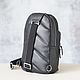 Men's leather shoulder bag 'Kortez' (Black). Backpacks. DragonBags - Rucksack leather. My Livemaster. Фото №4