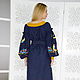 Embroidery dress, dark blue dress with embroidery on linen. Dresses. Creative Workshop (taystra). My Livemaster. Фото №5