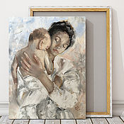 Картины и панно handmade. Livemaster - original item Mom and baby, picture in the nursery, mom hugs baby.. Handmade.