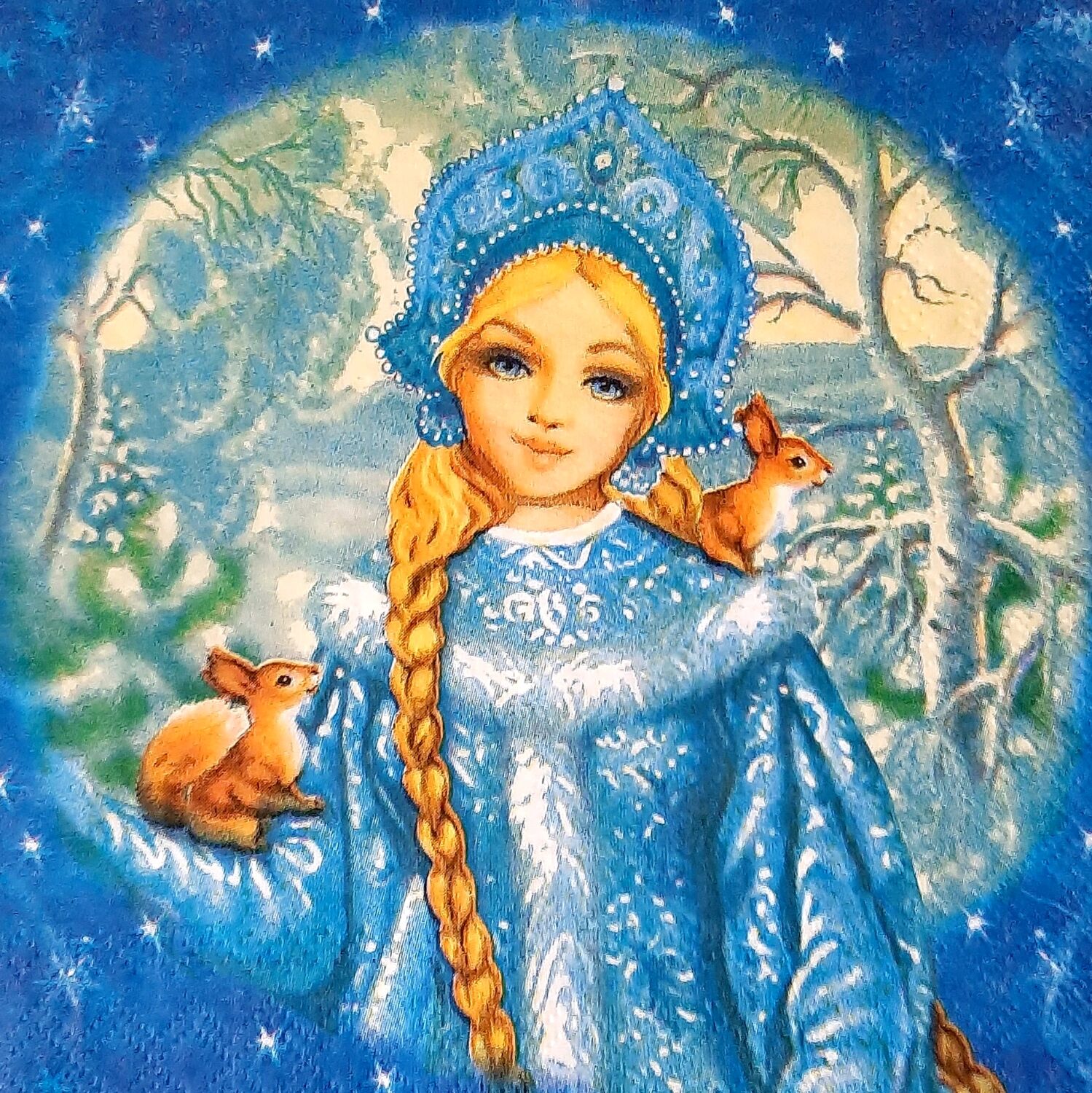 Салфетка Снегурочка – купить на Ярмарке Мастеров – RX9PMRU | Салфетки ...