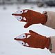 Варежки  вязаные «Лисички» рыжие. Варежки. Лена Коробова (lazylazyknits). Ярмарка Мастеров.  Фото №6
