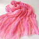 Batik Stole Pink Marshmallow Scarf Pressed Silk 100%. Scarves. Silk Batik Watercolor ..VikoBatik... My Livemaster. Фото №4