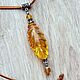Order Amber. Pendant 'Gold list' of amber silver. Frollena II. Natural Baltic amber. Livemaster. . Pendants Фото №3