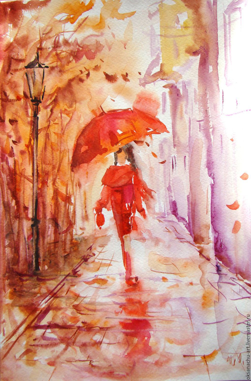 Маникюр девушка с зонтом (70 фото)