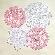 Для дома и интерьера handmade. Livemaster - original item Set of lace napkins 18-22cm. Handmade.