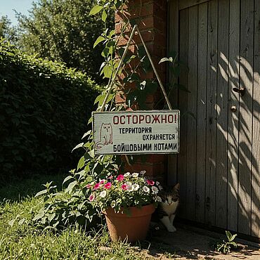 Для дома и интерьера ручной работы. Ярмарка Мастеров - ручная работа Табличка «Бойцовые коты». Handmade.