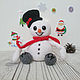 Christmas decor knitted Snowman in a hat and scarf. Snowmen. Вязаные игрушки - Ольга (knitlandiya). Online shopping on My Livemaster.  Фото №2