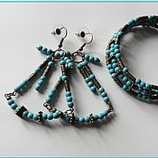 Украшения handmade. Livemaster - original item earrings with turquoise. Handmade.