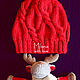 Set Knitted Red Calla, knitted hat, knitted scarf. Headwear Sets. Milena Pobedova (Milena-Pobedova). Интернет-магазин Ярмарка Мастеров.  Фото №2