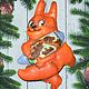 Белочка с конфетой - интерьерная текстильная игрушка, Интерьерная кукла, Отрадная,  Фото №1