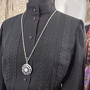 Одежда handmade. Livemaster - original item Victorian style Cotton Blouse (black on black). Handmade.