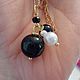 Pendant-pendant with onyx, obsidian, natural pearls and spinel. Pendants. marusjy. My Livemaster. Фото №4