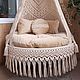 Подвесное кресло. Качели садовые. Оксана Макраме узелочки (macrame-uzelochki). Ярмарка Мастеров.  Фото №4