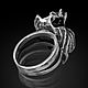 Кольцо Феникс с гранатом с камнем. Кольца. Aventure.Jewelry. Ярмарка Мастеров.  Фото №6