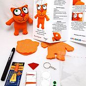 Куклы и игрушки handmade. Livemaster - original item Sewing kit toys red cat keychain, DIY. Handmade.