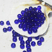 Материалы для творчества ручной работы. Ярмарка Мастеров - ручная работа Round Beads 40 pcs 4 mm Blue. Handmade.
