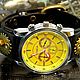 Steampunk 'Yellow Clock' Quartz Wristwatches. Watches. Neformal-World. My Livemaster. Фото №4