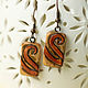 Earrings carved from alder. Earrings. Made by mushroom. Online shopping on My Livemaster.  Фото №2