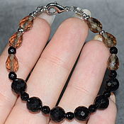 Украшения handmade. Livemaster - original item Natural diaspore bracelet(sultanite), black tourmaline. Handmade.