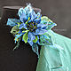 Decoration and leather. Flower 'Gioia Verde', Brooches, Pescara,  Фото №1
