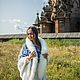 Заказать Шаль-накидка "На счастье". Одежда с русской душой 'Rus_dress' (dressalarusse). Ярмарка Мастеров. . Пончо Фото №3