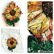 Материалы для творчества handmade. Livemaster - original item Sunflower, author`s hand embroidery. Handmade.