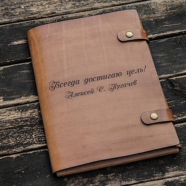 Канцелярские товары ручной работы. Ярмарка Мастеров - ручная работа Кожаная папка А4 с рисунком. Handmade.
