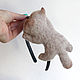 Order Bezel with beige cat. handmade toys by Mari (handmademari). Livemaster. . Headband Фото №3