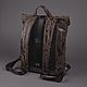 Order Men's leather backpack 'Dazzler' (Gray, Print). DragonBags - Rucksack leather. Livemaster. . Backpacks Фото №3