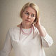 Lariat of beads with rose quartz and pearls Nude pale pink. Lariats. gershman. Online shopping on My Livemaster.  Фото №2