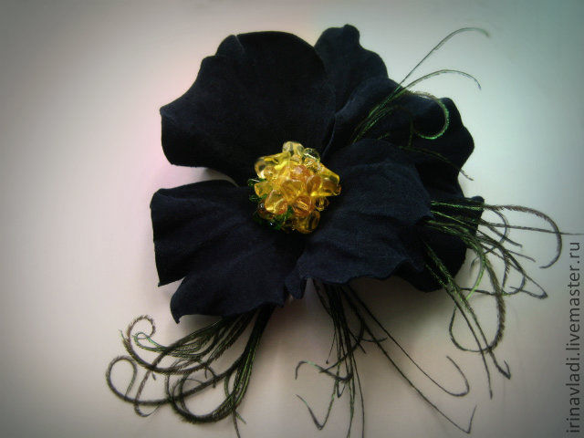blue flower hair pin