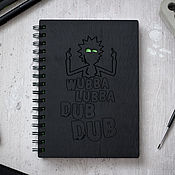 Канцелярские товары handmade. Livemaster - original item Rick and Morty`s Wooden Notebook. Handmade.